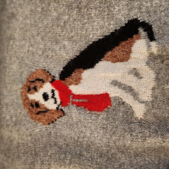 Gray Sweater with Dog Design - Picture 2 of 4